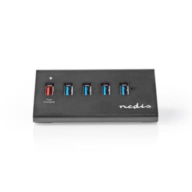 Nedis USB-hub | USB Micro-B Female | USB-A Hun | 5-Port port(s) | QC3.0 / USB 3.2 Gen 1 | Nettstrøm drevet / USB-Strøm | 5 Gbps | 5x USB
