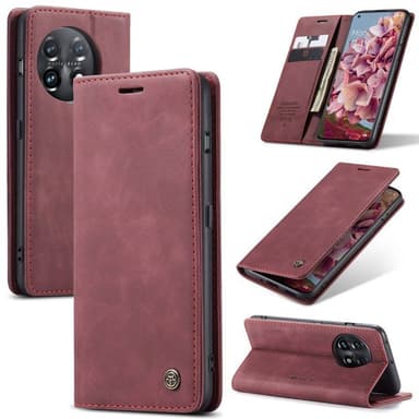 CaseMe Smart Magnet Flipdeksel OnePlus 11 - Burgund