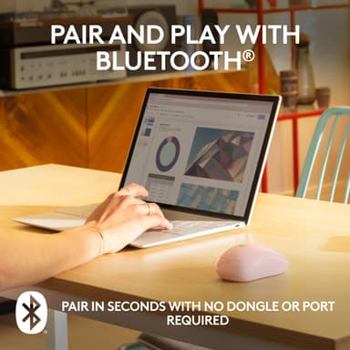Logitech M240 Silent Bluetooth trådløs datamus (rose)