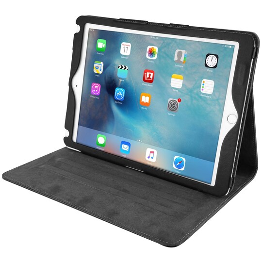 Sandstrøm iPad 9,7"/ Air/Air 2/Pro 9,7 etui av lær (sort)