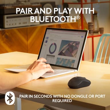 Logitech M240 Silent Bluetooth trådløs datamus (sort)