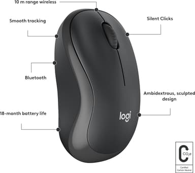 Logitech M240 Silent Bluetooth trådløs datamus (sort)