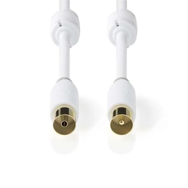 Nedis Coax Cable | IEC (Coax) Han | IEC (Coax) Hun | Gull belagt | 100 dB | 75 Ohm | Dobbelt skjermet | 2.00 m | Rund | PVC | Hvit | Boks