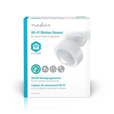 Nedis SmartLife Bevegelsessensor | Wi-Fi | Batteri drevet / Nettstrøm drevet | Detektorvinkel: 120 ° | Detektorrekkevidde: 10.0 m | Hvit