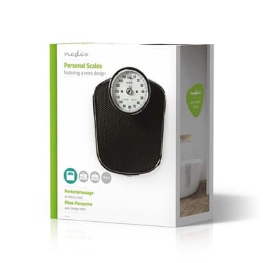 Nedis Personvekt | Analog | Sort | Gummi | Anti skli veieplatform | Maksimal vekttrykk: 160 kg