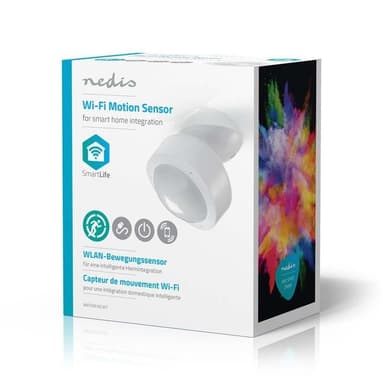 Nedis SmartLife Bevegelsessensor | Wi-Fi | Batteri drevet / Nettstrøm drevet | Detektorvinkel: 120 ° | Detektorrekkevidde: 10.0 m | Hvit