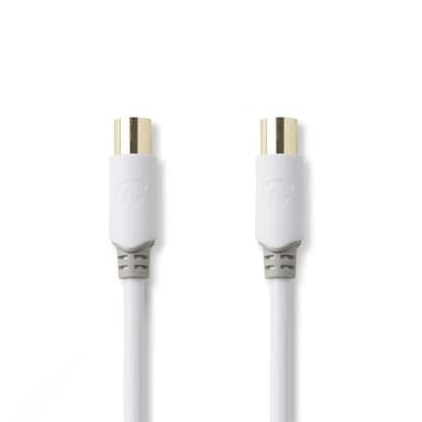 Nedis Coax Cable | IEC (Coax) Han | IEC (Coax) Hun | Gull belagt | 100 dB | 75 Ohm | Dobbelt skjermet | 2.00 m | Rund | PVC | Hvit | Boks