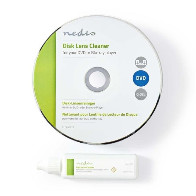 Nedis Disc Lens Cleaner | Rengjørings disc | 20 ml | BluRay spiller / DVD spiller