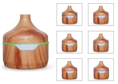 Luftfukter/Aroma Diffuser i tredesign 300ml, Lyst tre