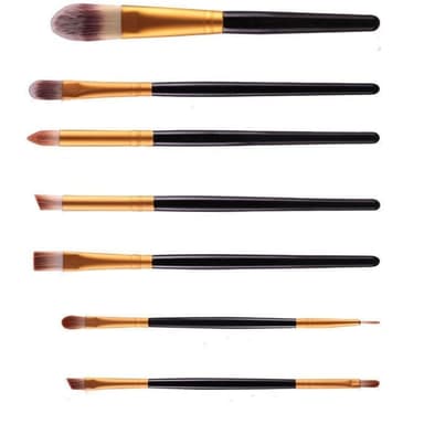 Profesjonelle skånsomme  sminkebørster 20-Pack, Black, Gold