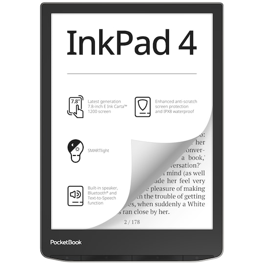 PocketBook InkPad 4 eBook 32GB (sølv)