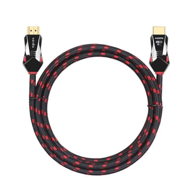 NÖRDIC-SERTIFISERT KABLER 3m Ultra High Speed ​​​​HDMI 2.1 8K 60Hz 4K 120Hz 48Gbps Dynamic HDR eARC VRR Nylonflettet kabel Gullbelagte kontakter
