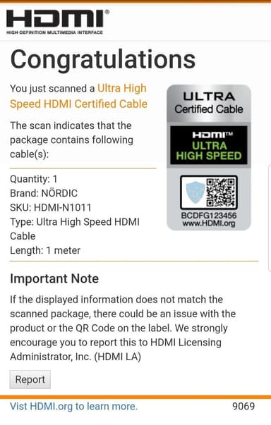 NÖRDIC-SERTIFISERT KABLER 1m Ultra High Speed ​​​​HDMI 2.1 8K 60Hz 4K 120Hz 48Gbps Dynamic HDR eARC VRR Nylonflettet kabel gullbelagt