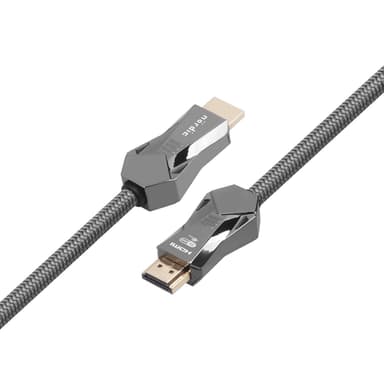 NORDIC-SERTIFISERT KABLER 2m Ultra High Speed ​​​​HDMI 2.1 8K 60Hz 4K 120Hz 48Gbps Dynamic HDR eARC VRR Nylonflettet kabel Gullbelagt