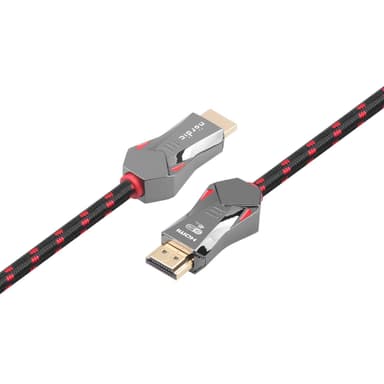 NÖRDIC-SERTIFISERT KABLER 3m Ultra High Speed ​​​​HDMI 2.1 8K 60Hz 4K 120Hz 48Gbps Dynamic HDR eARC VRR Nylonflettet kabel Gullbelagte kontakter