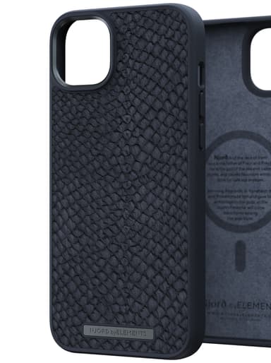 NJORD byELEMENTS iPhone 14 Plus Salmon Leather MagSafe deksel (sort)