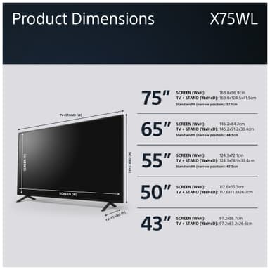 Sony Bravia 65” X75WL 4K LED Smart TV (2023)