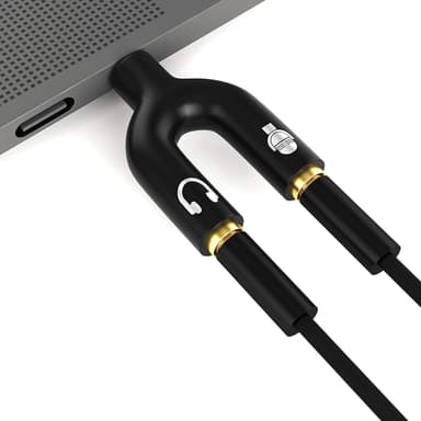 NÖRDIC Sound Adapter 3.5mm adapter for mikrofon og øretelefon