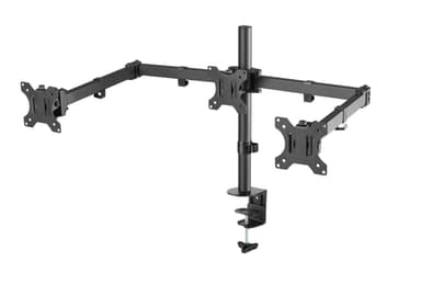 NÖRDIC Monitorarm Table Bracket for tripper skjermer 13-27 tommer i stål, vippbar, roterbar og roterbar, svart, skjermbrakett