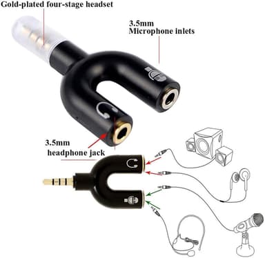 NÖRDIC Sound Adapter 3.5mm adapter for mikrofon og øretelefon
