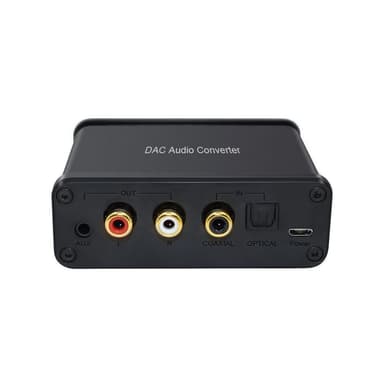 NÖRDIC Digital til analog lydomformer, SPDIF Toslink og koaksial til RCA L / R -lyd og 3,5 mm AUX -utgang med volumkontroll DAC D / A -omformer