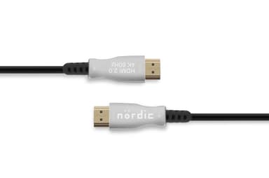 NÖRDIC 50m Active AOC Fiberoptisk HDMI 2.0 4K 60Hz 18Gbps EDID CEC HDR ARC Dolby DTS-HD