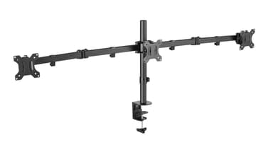 NÖRDIC Monitorarm Table Bracket for tripper skjermer 13-27 tommer i stål, vippbar, roterbar og roterbar, svart, skjermbrakett