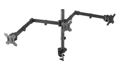 NÖRDIC Monitorarm Table Bracket for tripper skjermer 13-27 tommer i stål, vippbar, roterbar og roterbar, svart, skjermbrakett