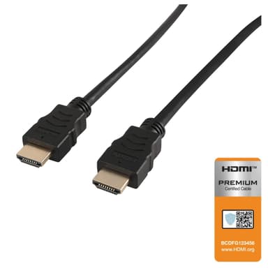 NÖRDIC CERTIFIED CABLE Premium High Speed HDMI med Ethernet 3M 18Gbps 4K 60Hz UHD HDCP 2.2 HDR Dolby® Vision Arc HDMI2.0