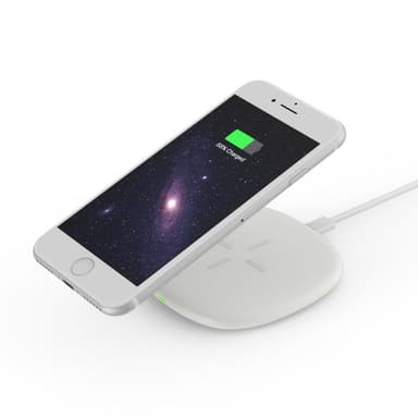 NÖRDIC Qi -sertifisert trådløs hurtiglader 10W, Android og Apple hvit