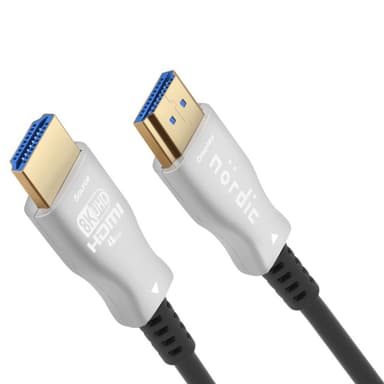 NÖRDIC 5m aktiv AOC optisk fiberkabel HDMI 2.1 8K 60Hz 4K 120Hz 48Gbps Dynamic HDR, eARC, VRR kompatibel med RTX 3080 3090