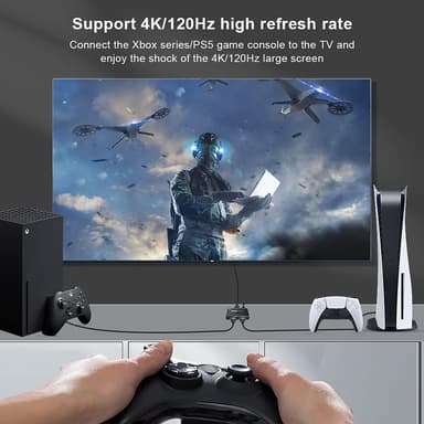 NÖRDIC HDMI-svitsj 2 til 1 8K60Hz 4K120Hz 48Gbps HDR HDCP2.3 Surround 7.1 CEC