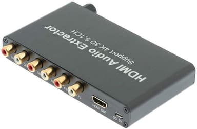 NÖRDIC 4K 3D HDMI Audio Extractor 5.1CH 6RCA Support for DTS / AC3
