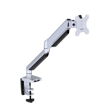 NÖRDIC Monitorarm Table Bracket for 1 skjerm med gassfjær, vippbar og roterbar, i aluminium og stål, sølv, skjermmontering TV-brakett