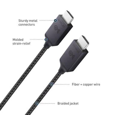 Cable Matters Certified ultra høyhastighets HDMI2.1 Aktiv AOC optisk fiber kabel 5m 8k 60Hz 4k 120Hz 48Gbps dynamisk HDR, EARC, VRR kompatibel RTX3080
