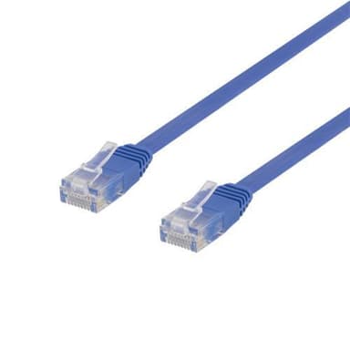NÖRDIC Cat6 U / UTP flat nettverkskabel 10m 250MHz båndbredde og 10Gbps overføringshastighet blå