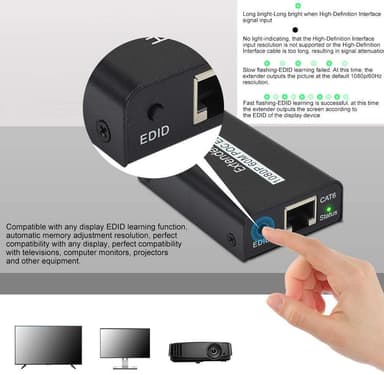 NÖRDIC HDMI CAT6 Extension 60m 1080p 60Hz HD Edid Funksjon HDMI Extension Plug & Play