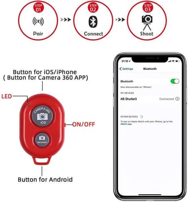 NÖRDIC Bluetooth lukker for mobiltelefon, surfeplate og kamera 10m