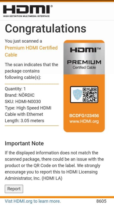 NÖRDIC CERTIFIED CABLE Premium High Speed HDMI med Ethernet 3M 18Gbps 4K 60Hz UHD HDCP 2.2 HDR Dolby® Vision Arc HDMI2.0