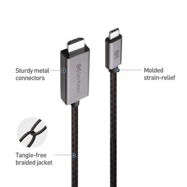 Cable Matters 1,8 m USB-C til HDMI-kabel 8K30Hz 4K 120Hz 48Gbps HDR Kompatibel med Thunderbolt 4 og 3