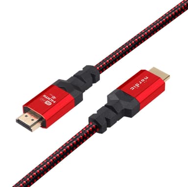 NÖRDIC sertifisert kabler sertifisert 5m ultra høyhastighets HDMI 2.1 8k 60hz 4k 120Hz 48Gbps Dynamic HDR Earc VRR Nylon flettet kabel gullbelagt