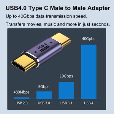 NÖRDIC USB4 adapter hann til hann 40G 8K60Hz PD100W