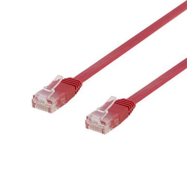 NÖRDIC Cat6 U / UTP flat nettverkskabel 3m 250MHz båndbredde og 10Gbps overføringshastighet rød