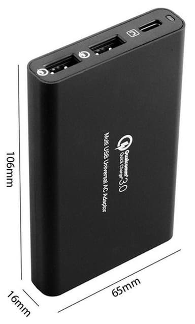 NÖRDIC 1xUSB C Ladestasjon 40W Power Delivery 3.0, 2xusb A QuickCharger QC3.0 Totalt 40W