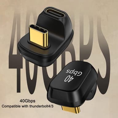 NÖRDIC USB4 vinklet adapter hann til hunn 40G 8K60Hz PD100W