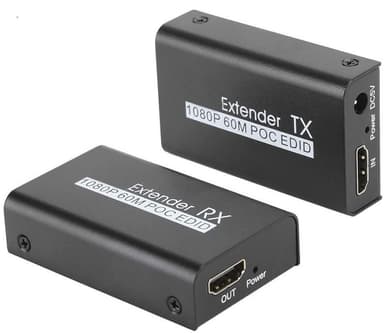NÖRDIC HDMI CAT6 Extension 60m 1080p 60Hz HD Edid Funksjon HDMI Extension Plug & Play