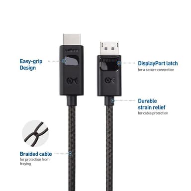 Cable Matters 1.8m Displayport 1.4 til HDMI 2.1-kabel 8K i 30Hz 4K i 144Hz