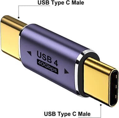 NÖRDIC USB4 adapter hann til hann 40G 8K60Hz PD100W