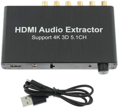 NÖRDIC 4K 3D HDMI Audio Extractor 5.1CH 6RCA Support for DTS / AC3