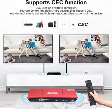 NÖRDIC HDMI 2,0 4K 60Hz 4: 4: 4 Splitter 1 til 4 Edid 18Gbps CEC HDR, Dolby og DTS, LPCM7.1 Metal